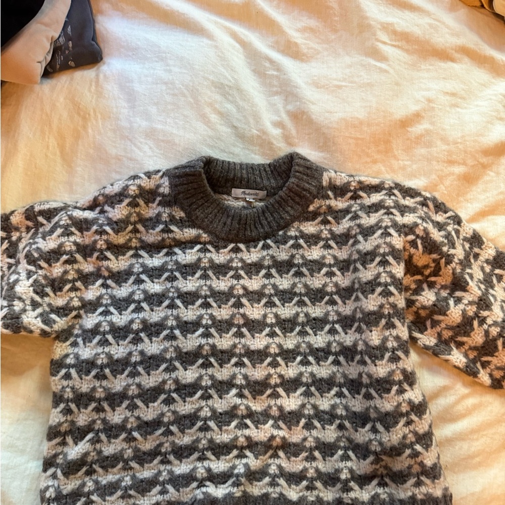Madewell Gray Patterned Sweater